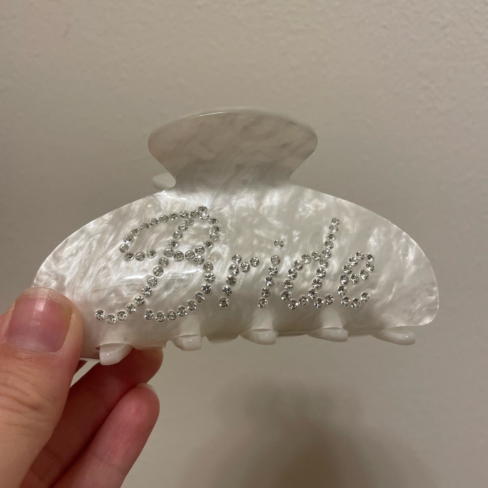 White Bride Hair Clip